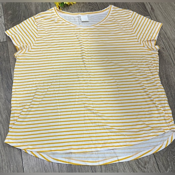 H&M Yellow & White Stripe T-Shirt - Size XL 🍋 - Picture 4 of 8